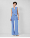 Structured blue crepe top - Woman - SS2026 | Roberto Verino