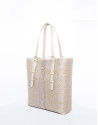 Paulina Rustic gilded metallic raffia  tote bag
