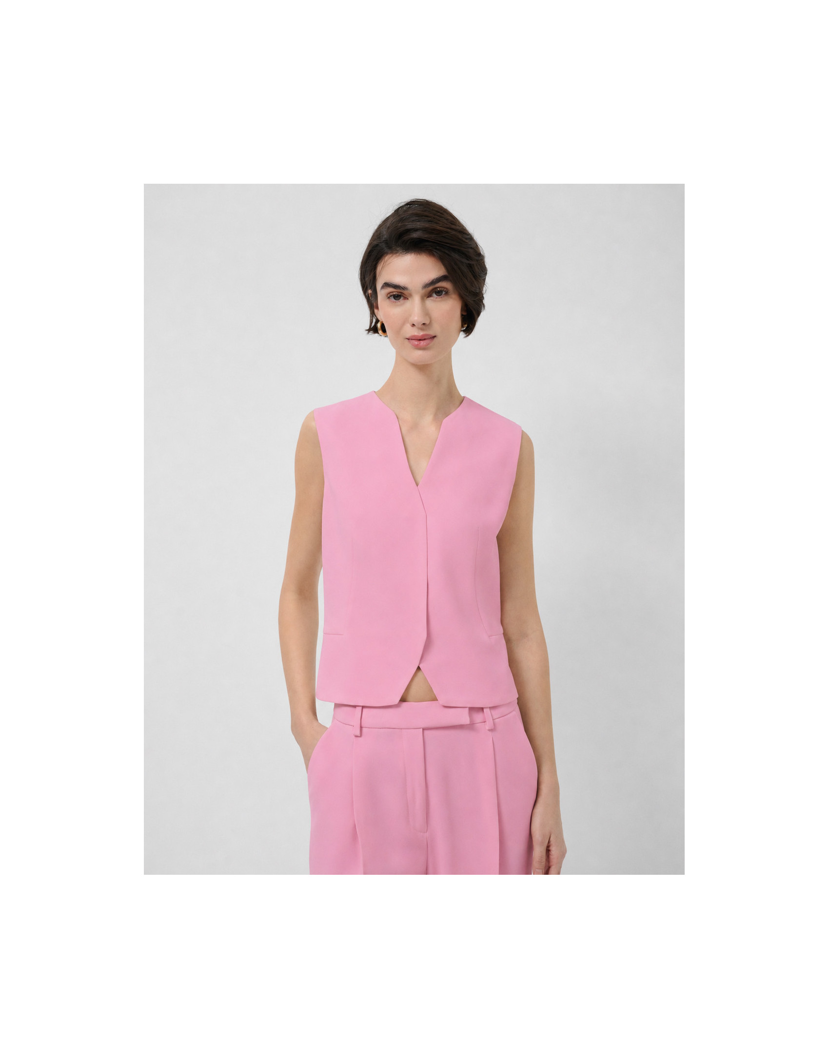 Top estructurado crepé rosa - Mujer - PV2026 | Roberto Verino