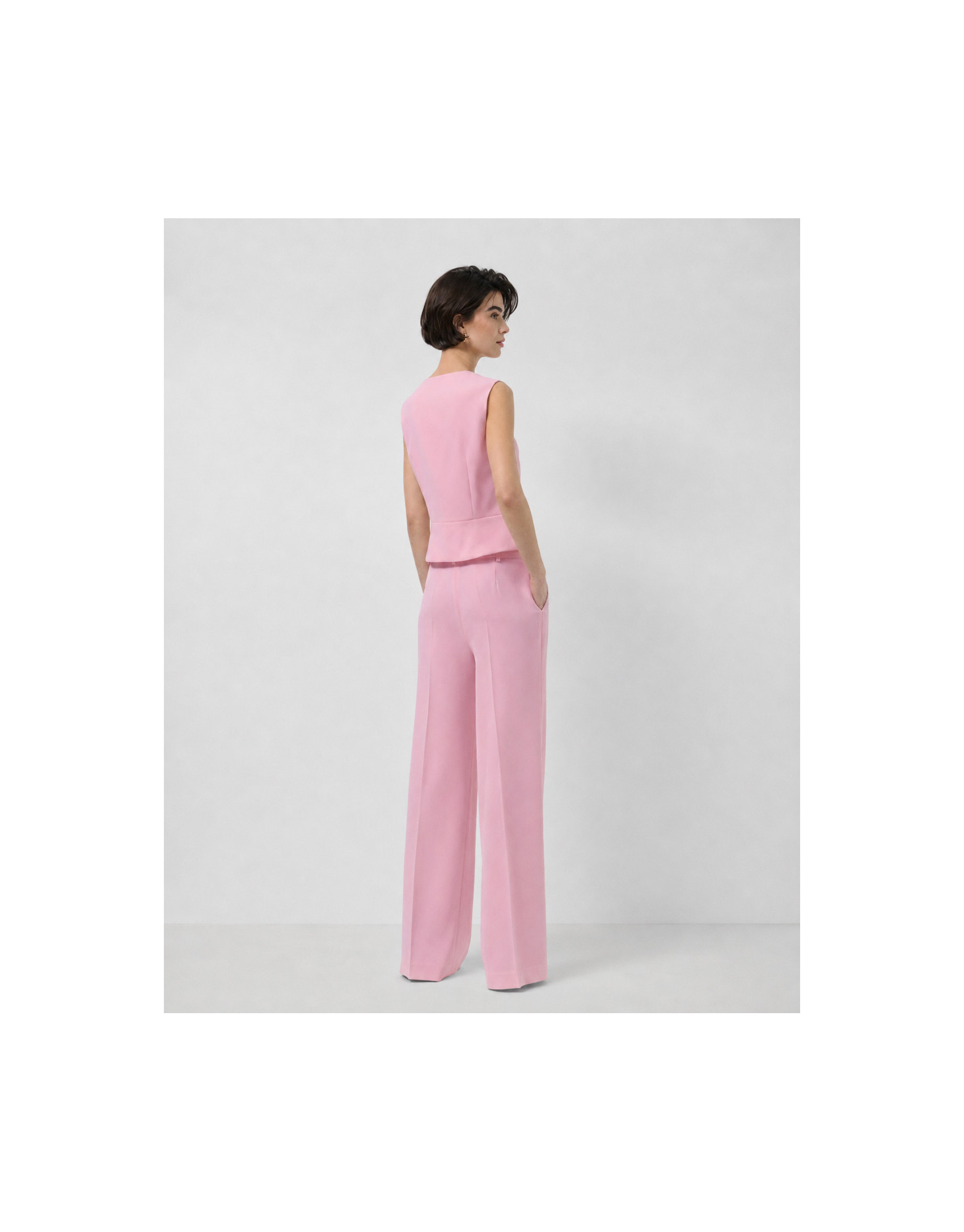 Top estructurado crepé rosa - Mujer - PV2026 | Roberto Verino