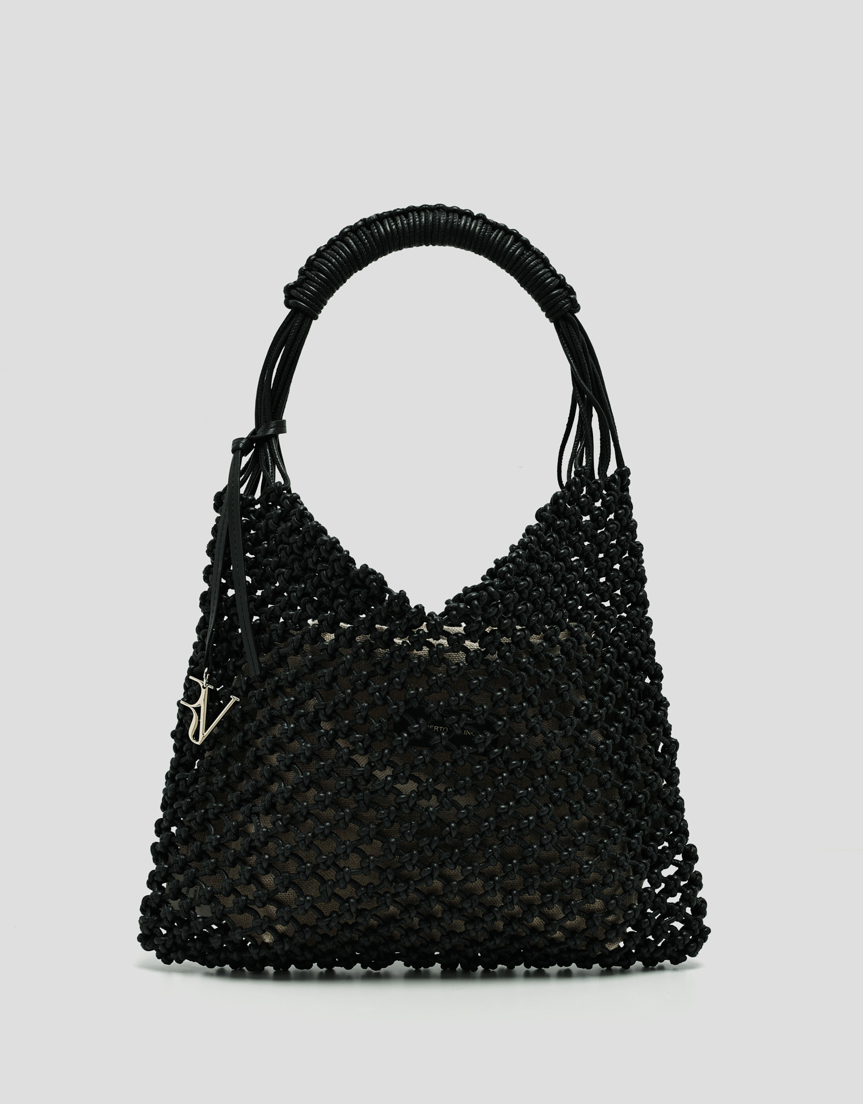 Bolso Alison piel anudada negra - Mujer | Roberto Verino