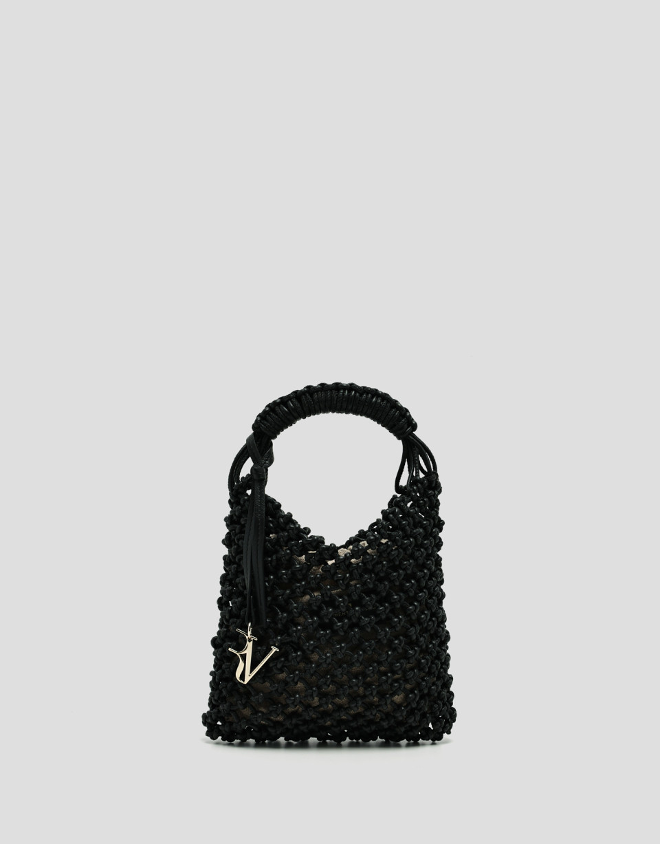 Bolso Alison Mini piel anudada negra - Mujer | Roberto Verino