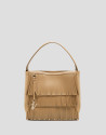 Bolso Bucket Chloe piel avellana con flecos | Roberto Verino