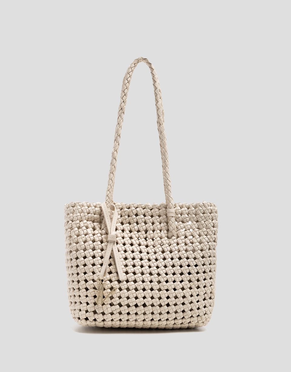 Paola Mini Shopper shoulder bag in ecru ... | Roberto Verino