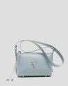Lila mini shoulder bag in light blue leather | Roberto Verino