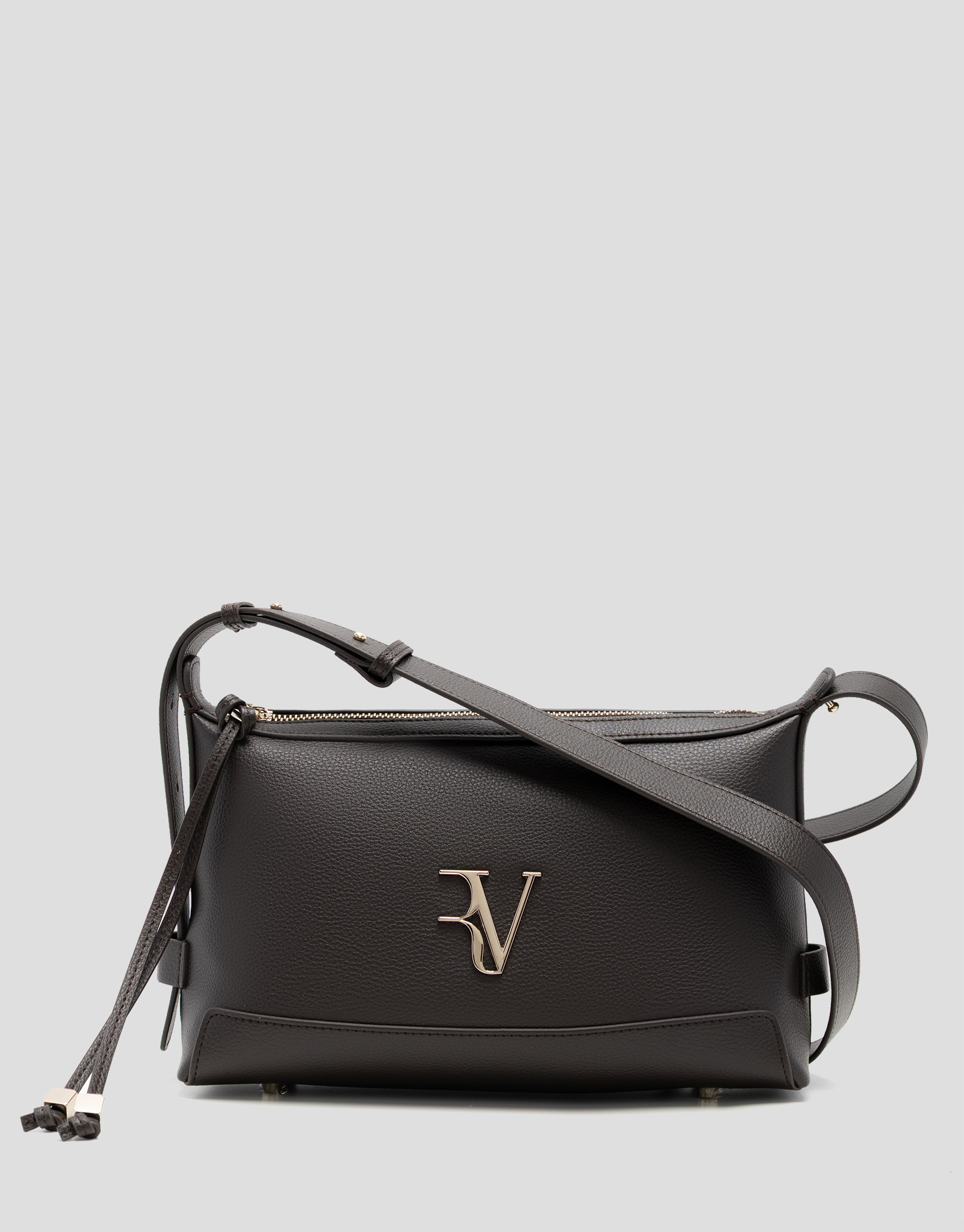 Lila shoulder bag in dark brown leather - Woman | Roberto Verino