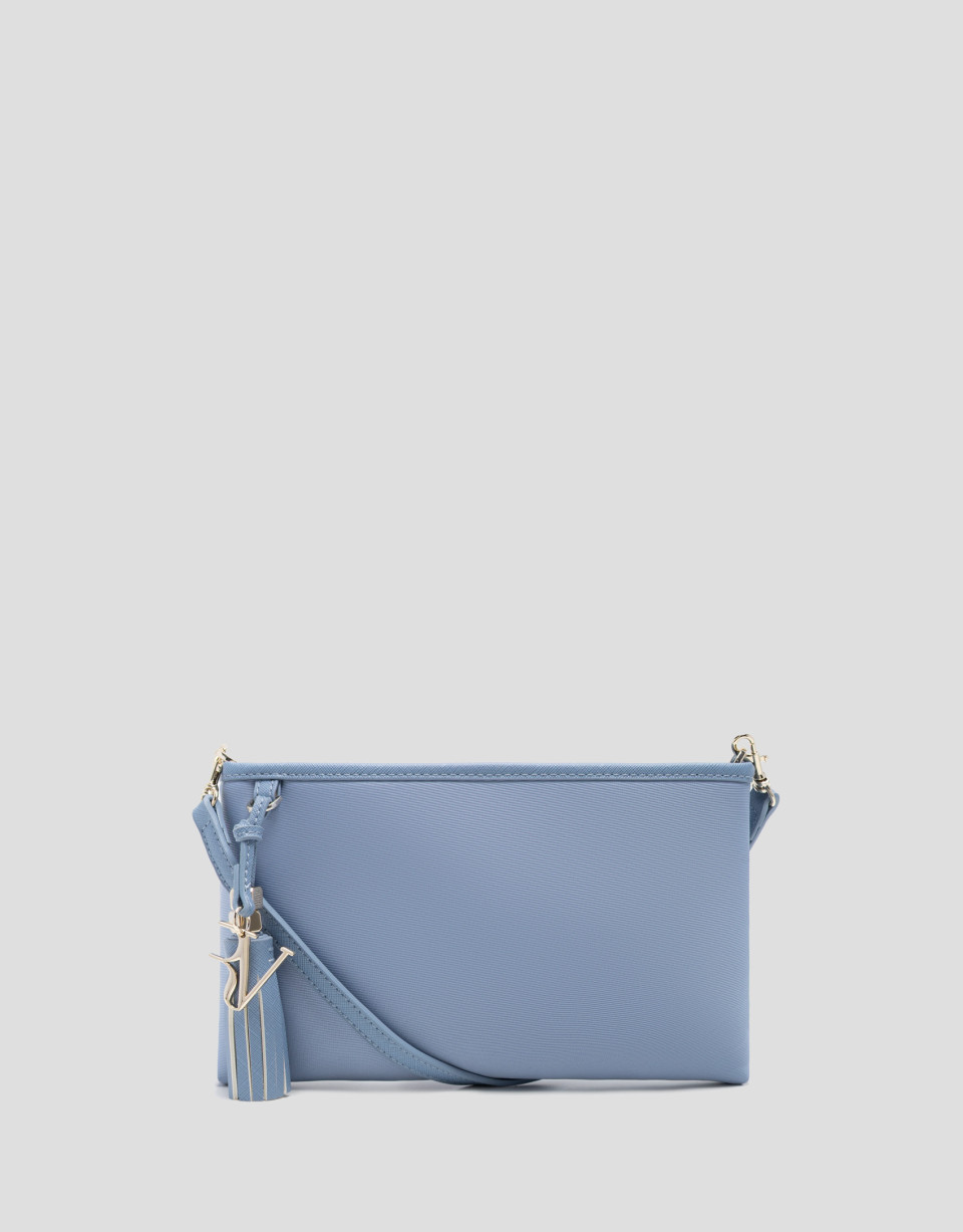 Dafne Messenger shoulder bag in light blue nylon | Roberto Verino