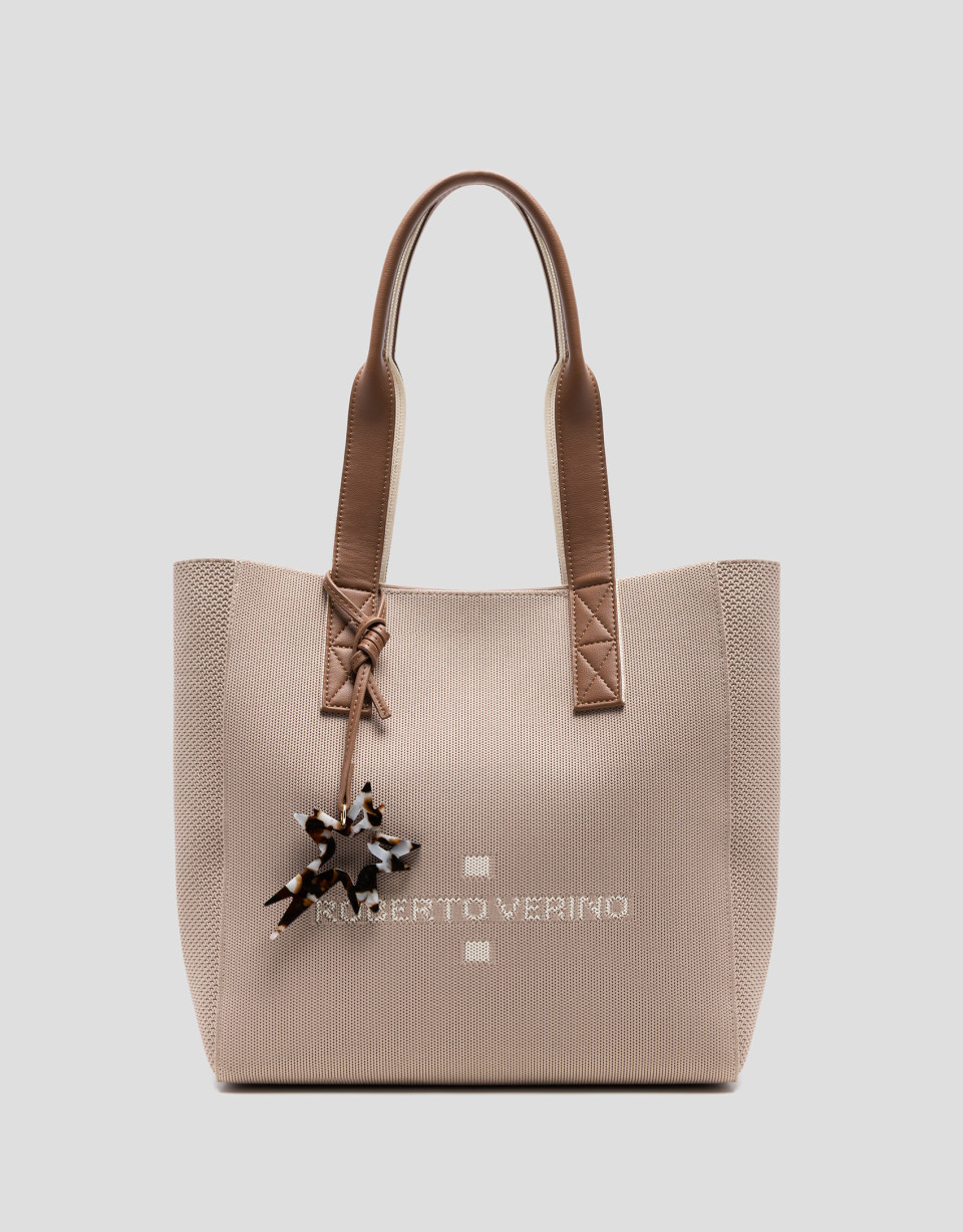 Bolso de hombro Zendaya Hobo Midi punto beige | Roberto Verino