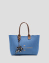 Bolso de mano Zendaya Satchel punto azul claro | Roberto Verino