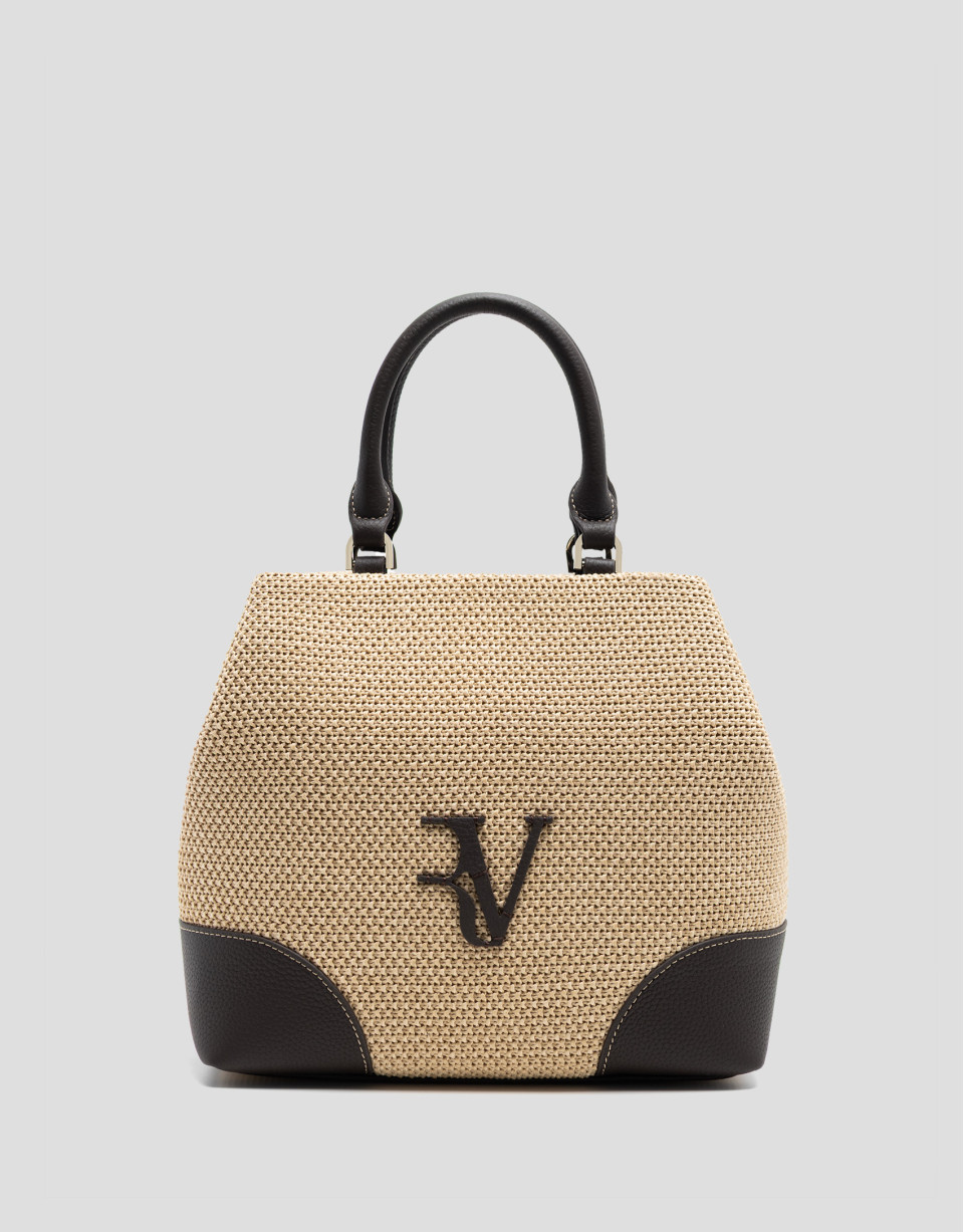 Vera Bucket bag in beige and brown leather | Roberto Verino