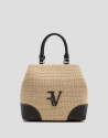 Vera Bucket bag in beige and brown leather | Roberto Verino