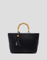 Clara Satchel black leather handbag - Woman | Roberto Verino