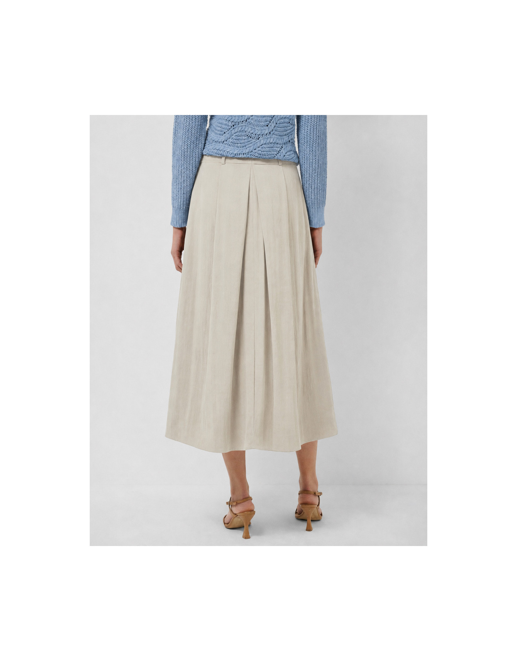Falda midi fluida beige - Mujer - PV2026 | Roberto Verino