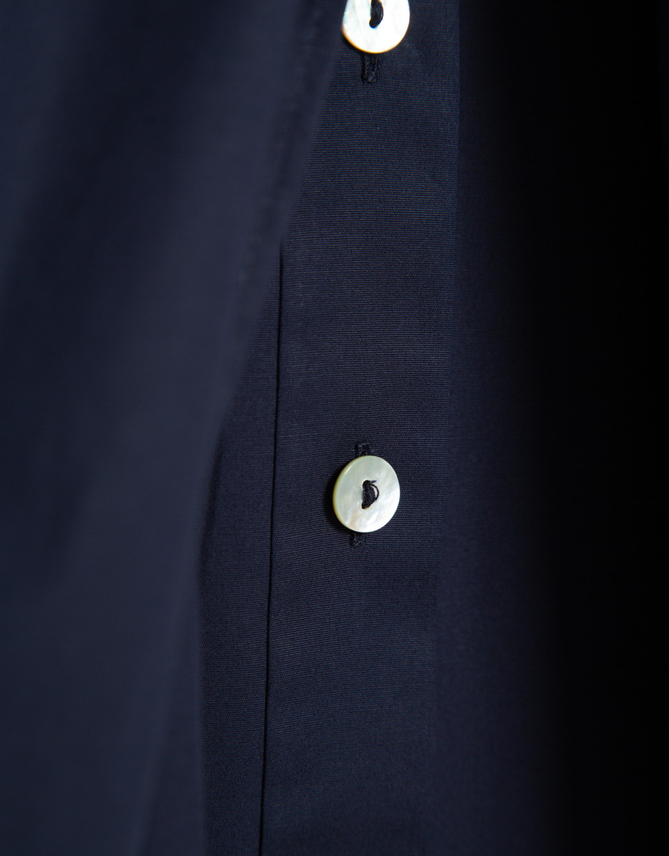Navy blue V-neck shirt dress - Woman - SS2026 | Roberto Verino