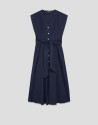 Navy blue V-neck shirt dress - Woman - SS2026 | Roberto Verino