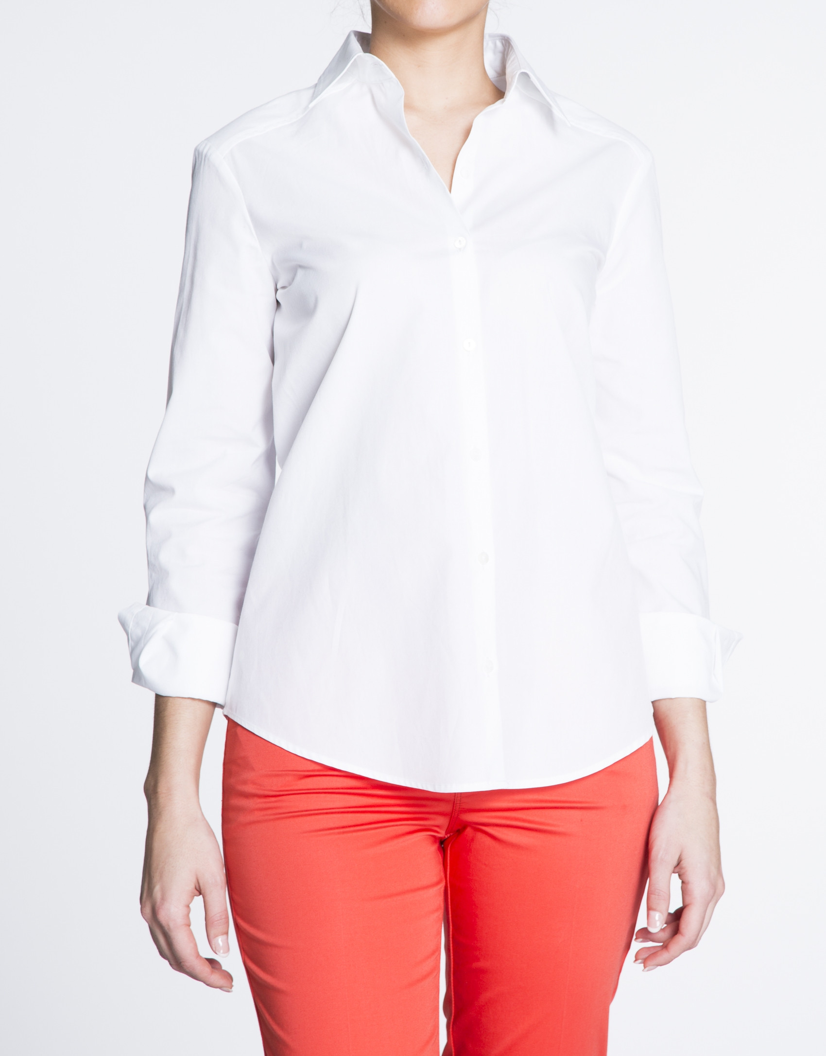 Camisa manga larga algodón blanco. 