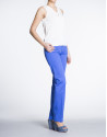 Beige V-neck top with embroidery 