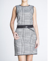 Vichy print straight dress 
