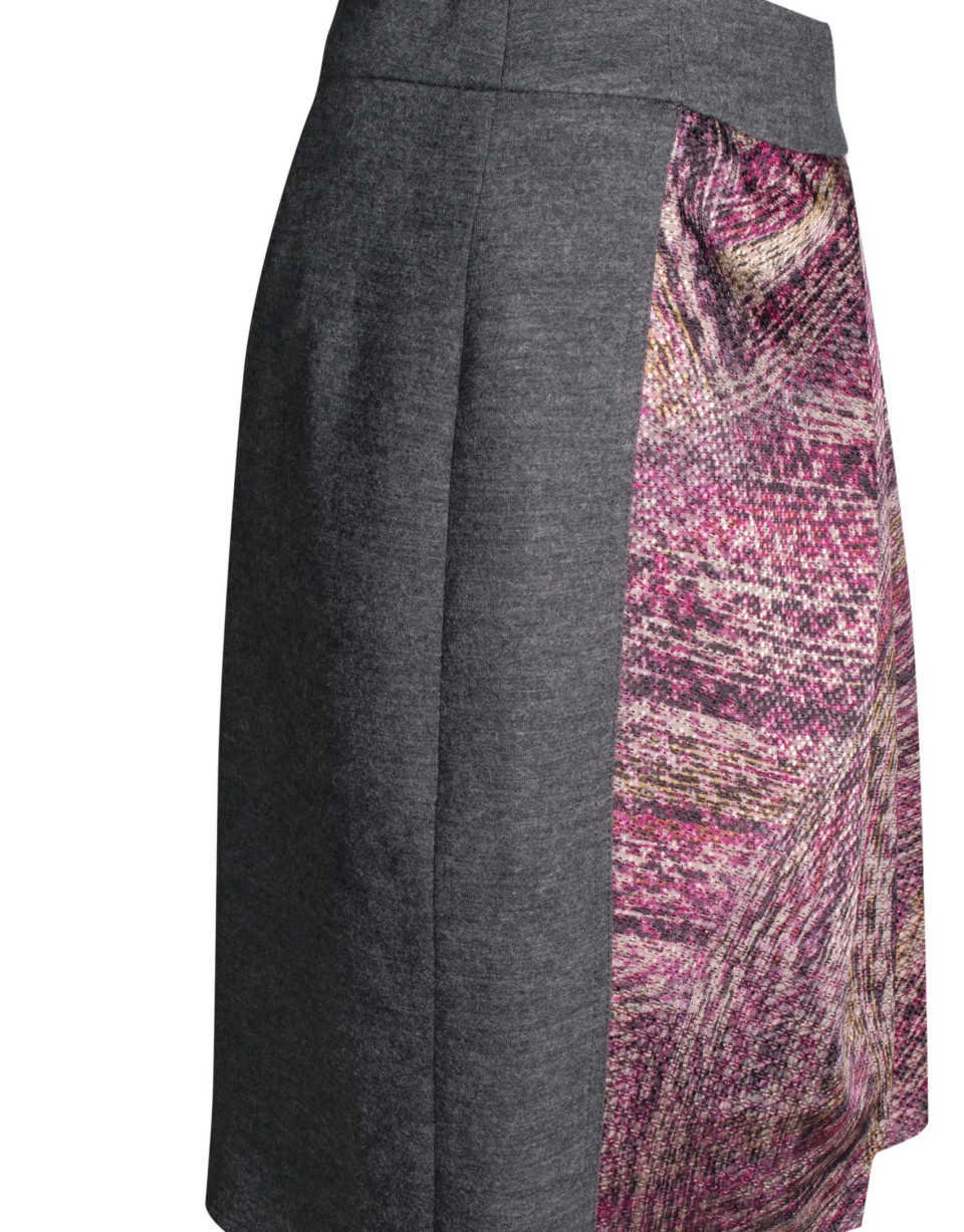 Jacquard short skirt bordeaux