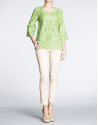 Green silk and embroidered tunic 