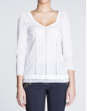 White batiste and lace blouse