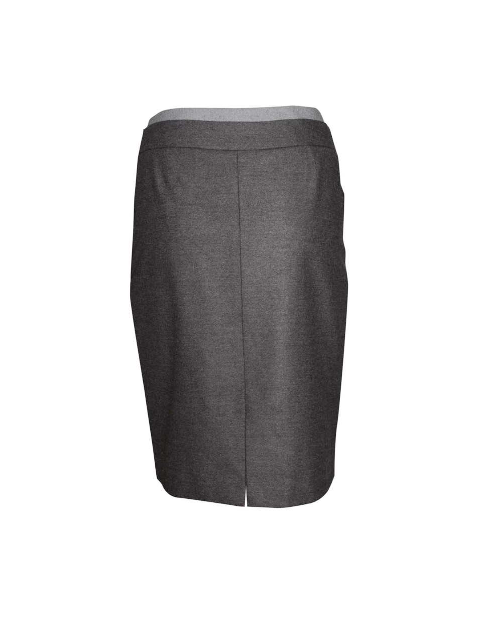 Falda gris pliegues con cinturón