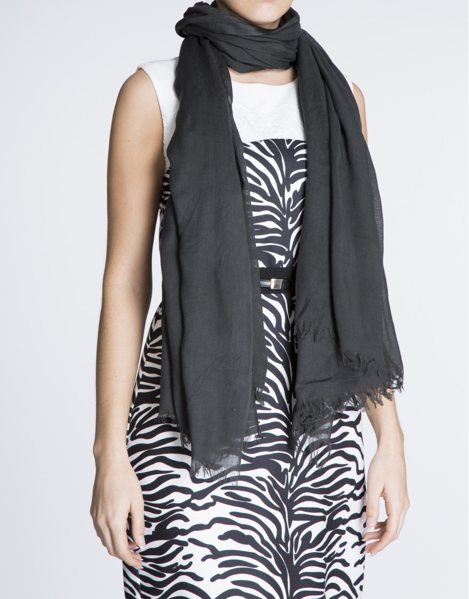 Plain black scarf