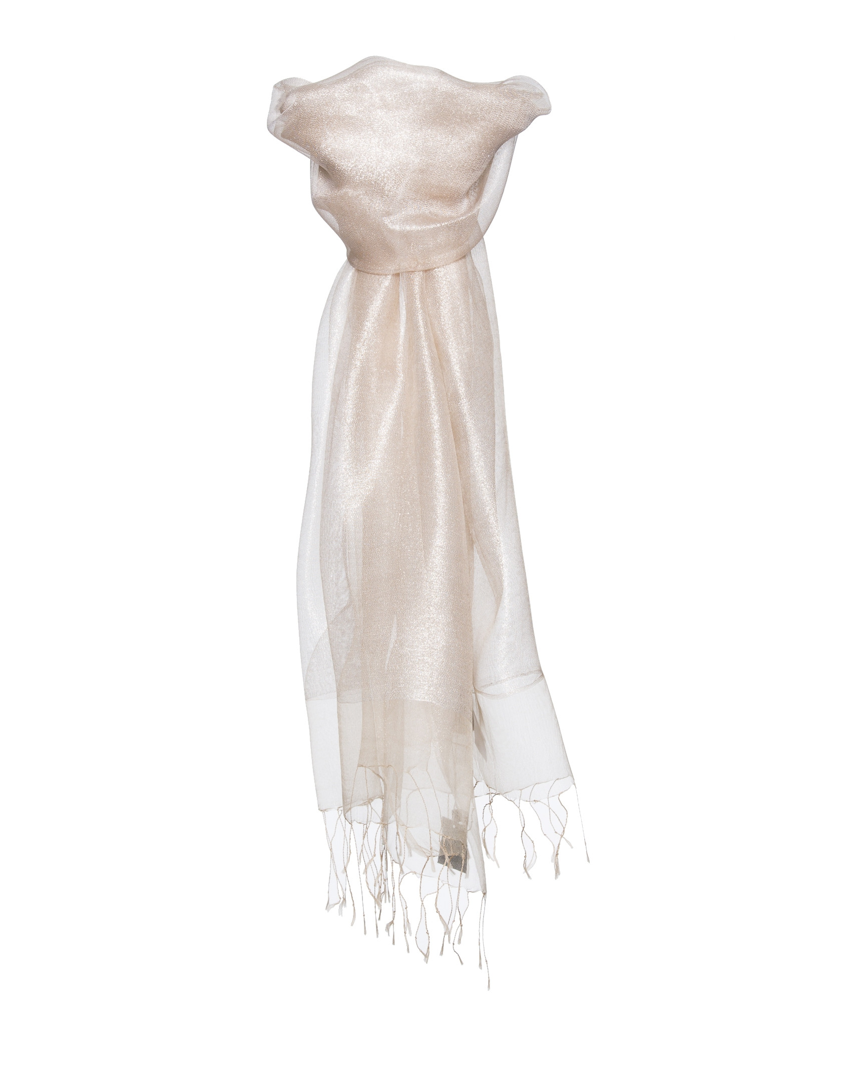 Beige lurex scarf 