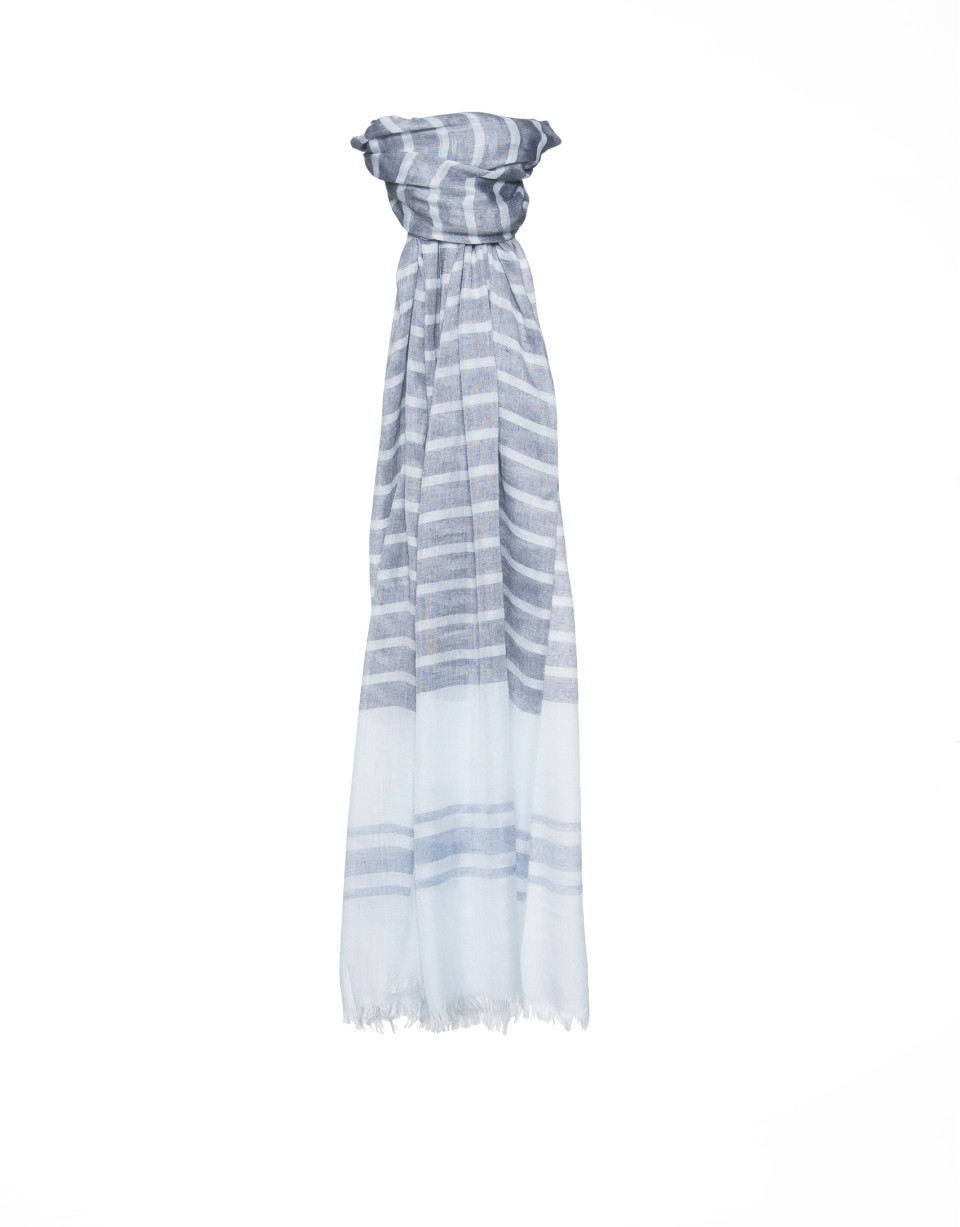 Blue striped scarf