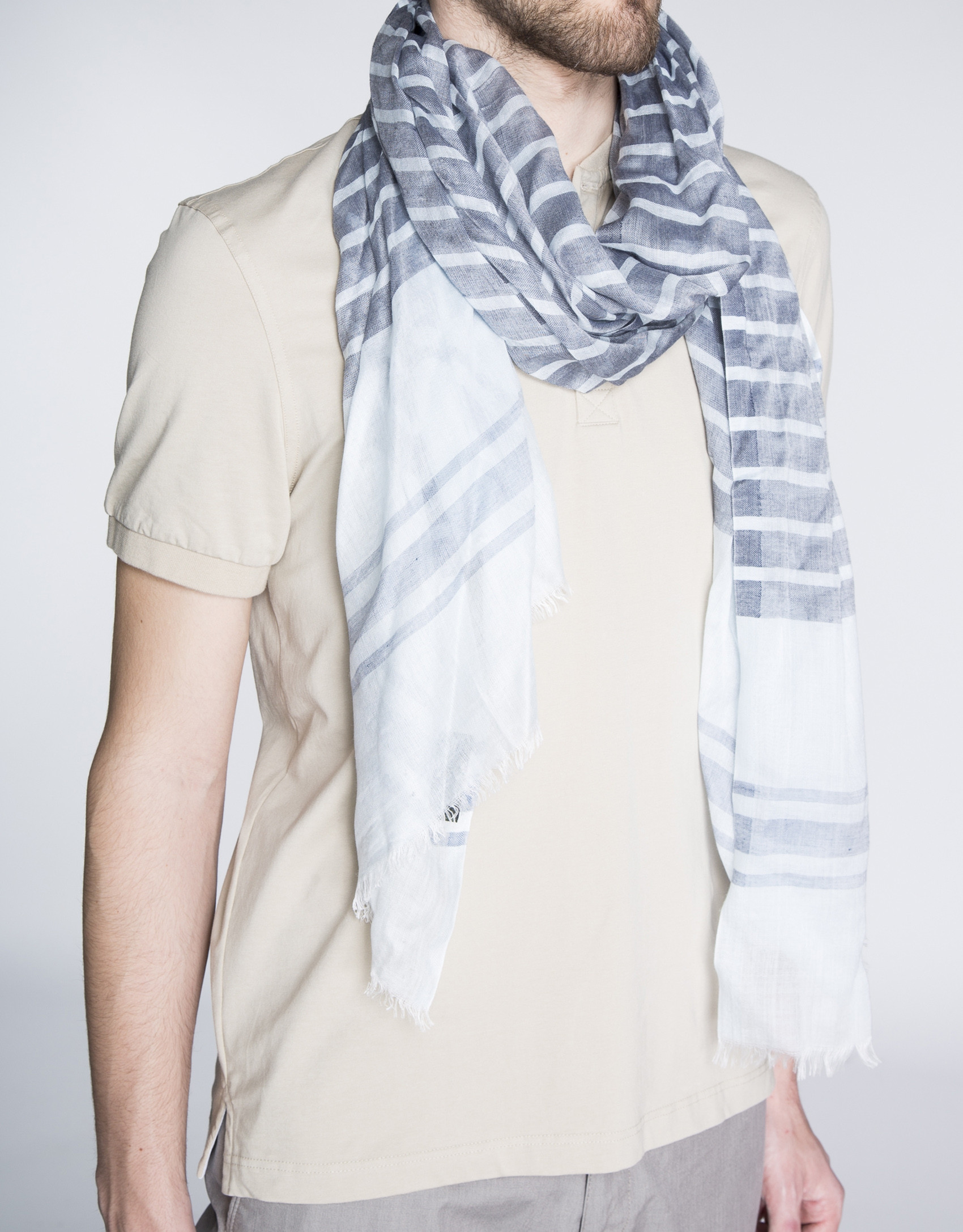 Blue striped scarf