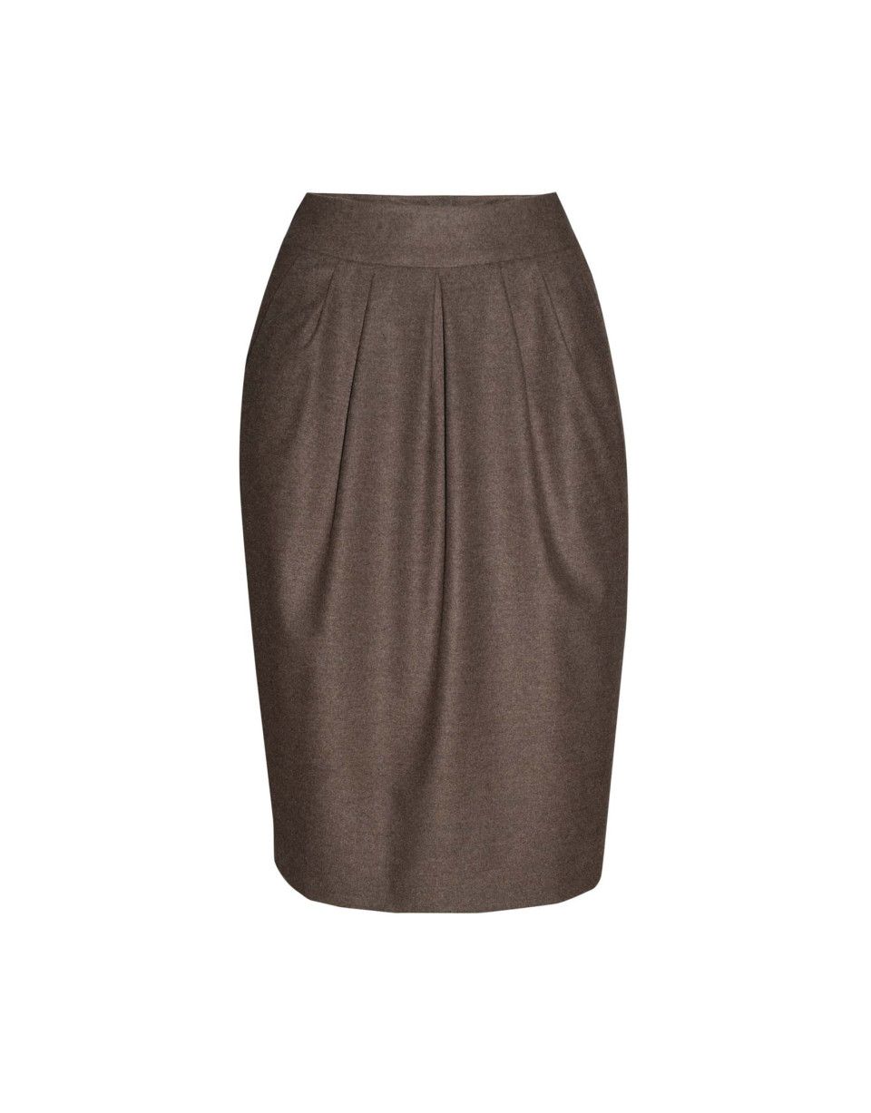 Brown pleated skirt