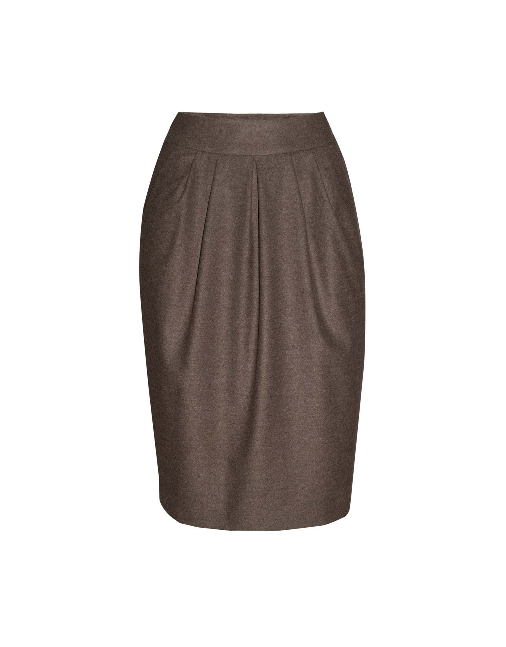 Brown pleated skirt