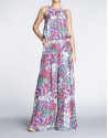 Pantalón mono estampado floral.