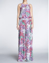 Pantalón mono estampado floral.
