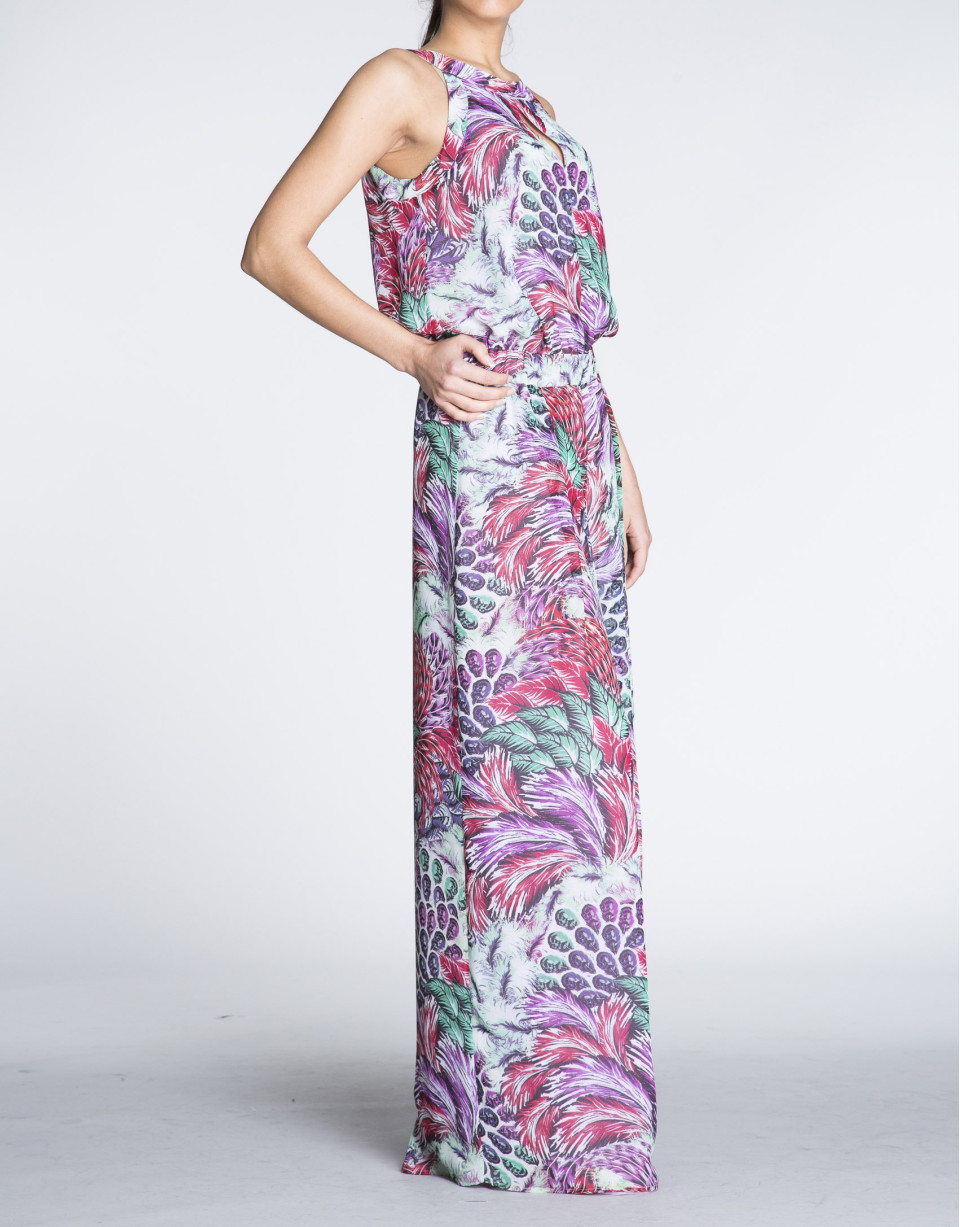 Pantalón mono estampado floral.