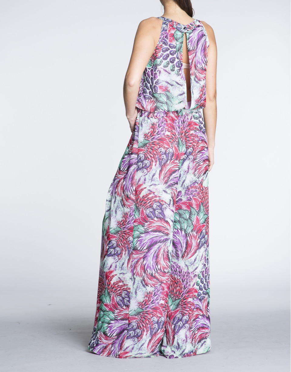 Pantalón mono estampado floral.