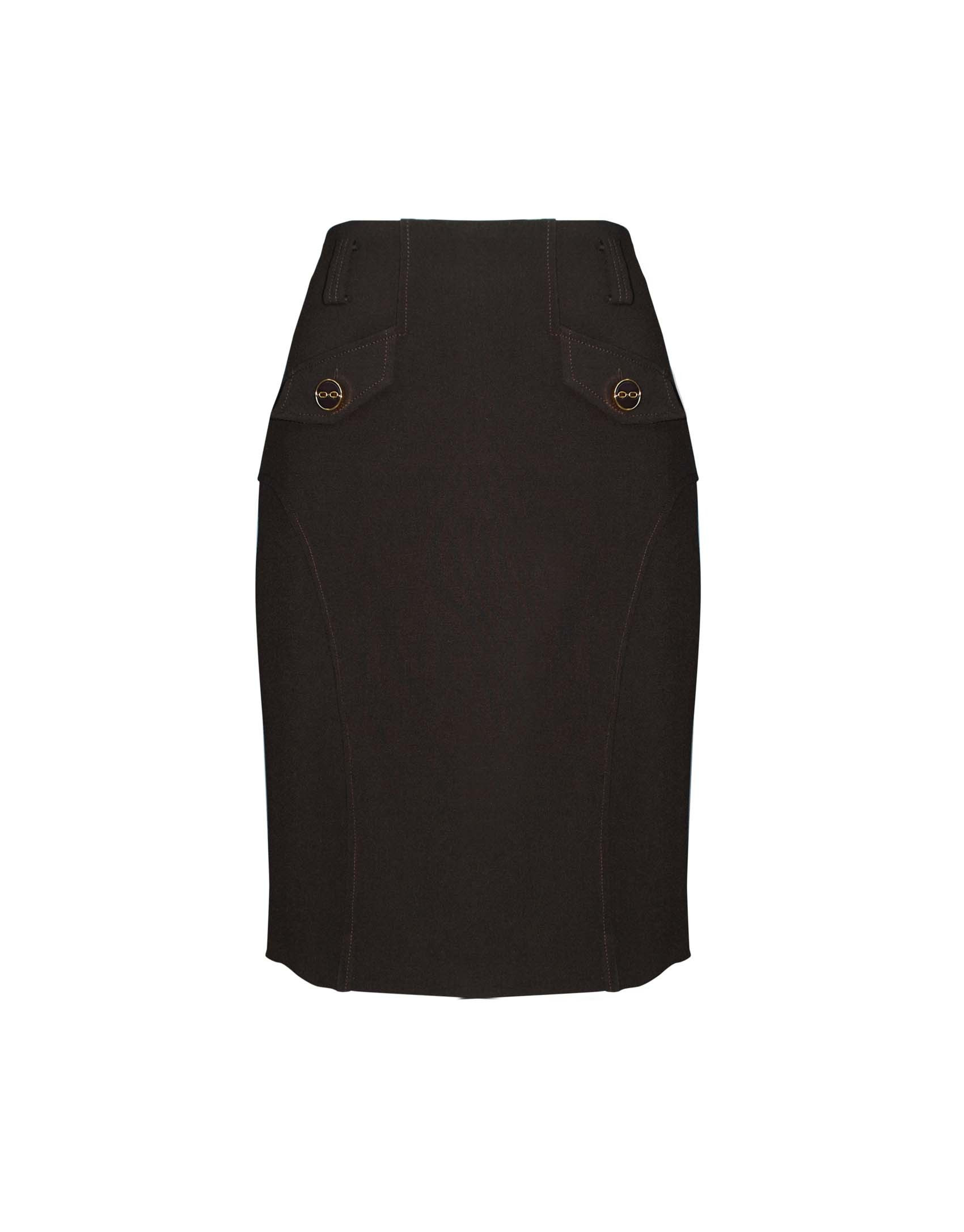 Brown skirt with pockets