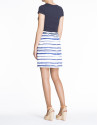 Blue short sleeve lace front top 
