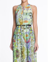 Vestido sin mangas estampados verdes
