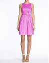Vestido sisas de algodón rosa con jaretas.