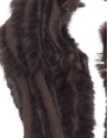 Taupe rabbit fur scarf