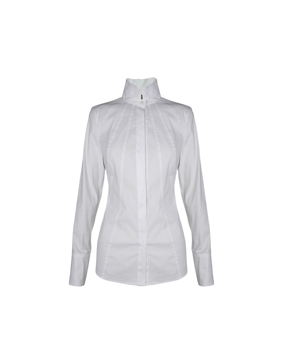 Camisa blanca cuello chimenea