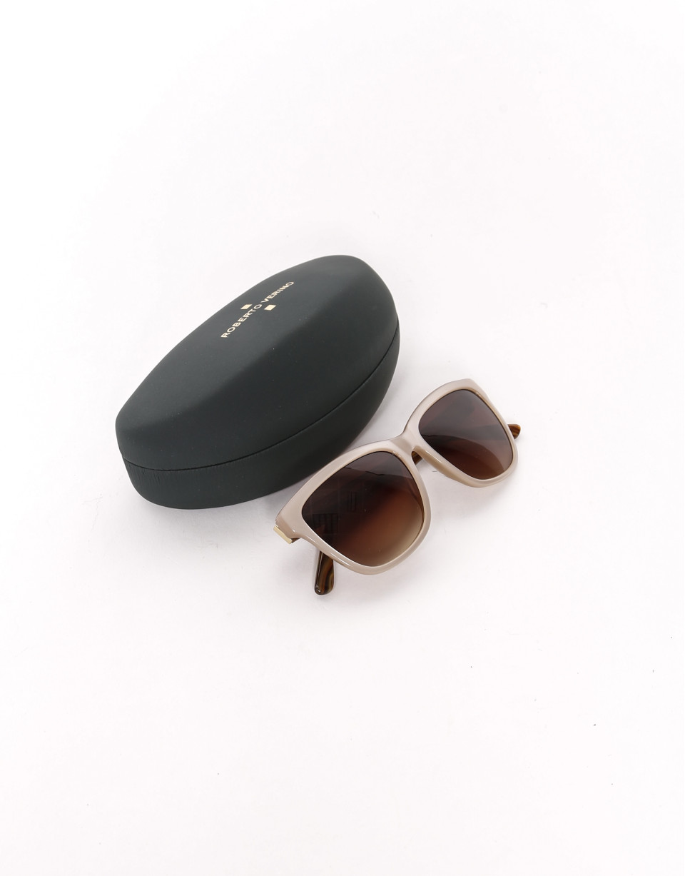 Gafa mujer forma cuadrada beige
