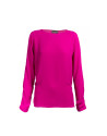 Fuchsia round neck blouse