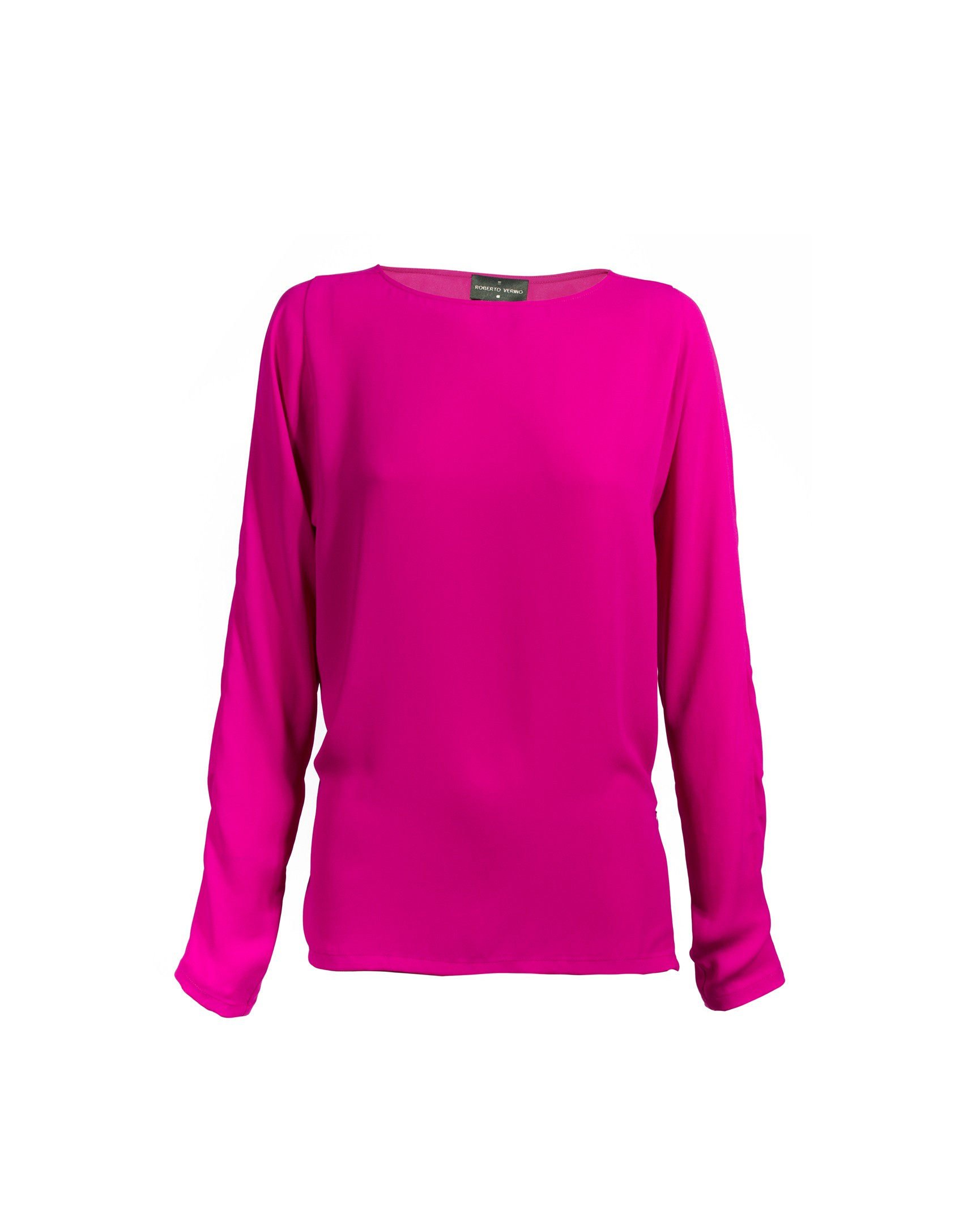 Fuchsia round neck blouse