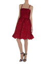 Vestidos sisas cloqué rojo cuerpo drapeado falda abullonada