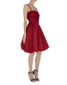 Red cloqué sleeveless dress