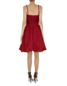 Red cloqué sleeveless dress