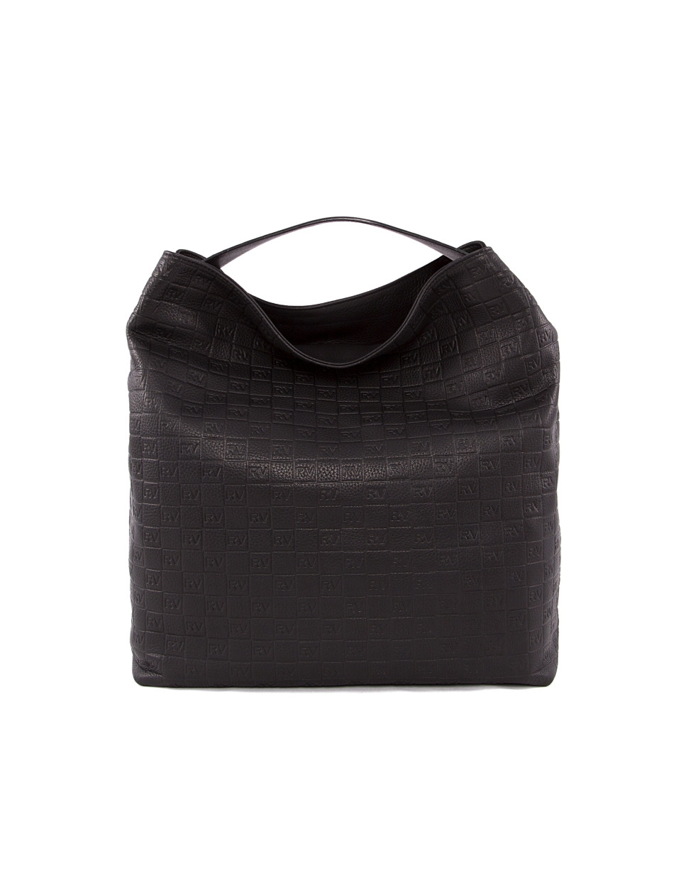 Albert black leather bag with RV logo 