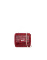 Bolso bandolera Alba rojo piel grabado cocodrilo